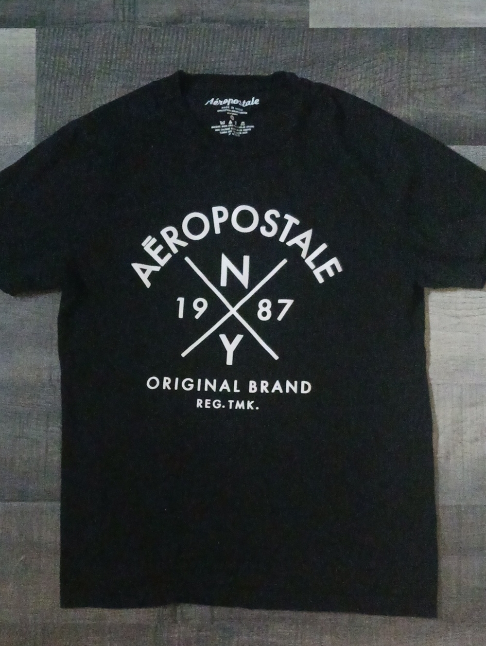 Aeropostale Black Tee with White NY Logo